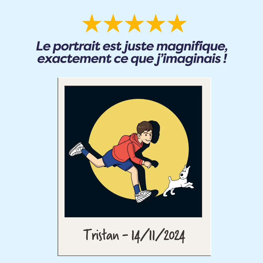 dessin tintin personnalisé