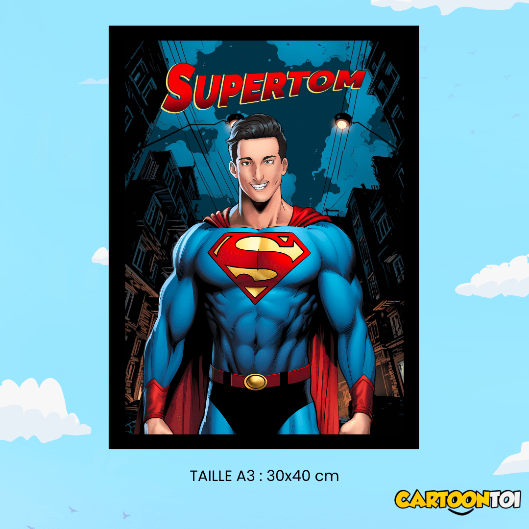 affiche superman personnalisée